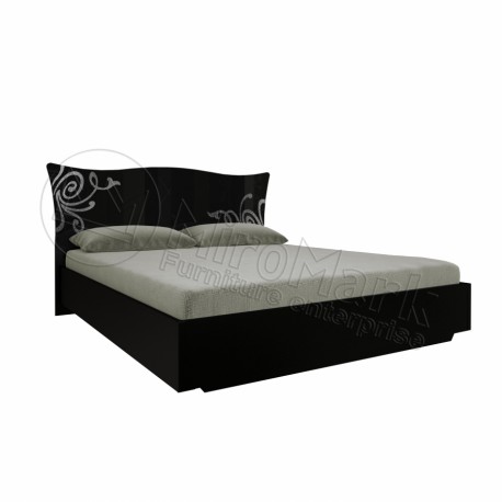 Спальня Богема черный глянец Кровать 1,60*2,00 без каркаса