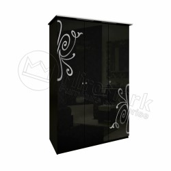 Спальня Богема черный глянец Шкаф 3ДВ без зеркал