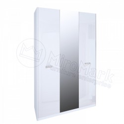 Спальня Белла глянец белый Шкаф 3Д с зеркалом