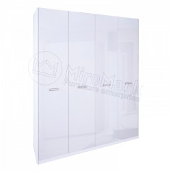 Спальня Белла глянец белый Шкаф 4Д без зеркал